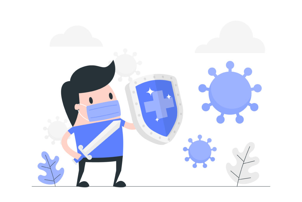 Illustration of how to defend yourself against viruses